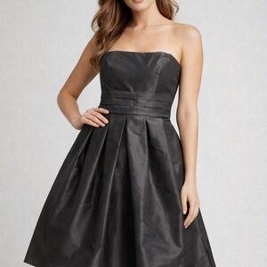 Y2K Strapless Satin Fit Flare Dress Coquette Minimalist Cocktail NWT 10 Prom NYC